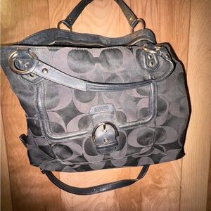Vintage Y2K Coach Campbell Purse Signature  Black Shoulder Bag Poor Inside As Is